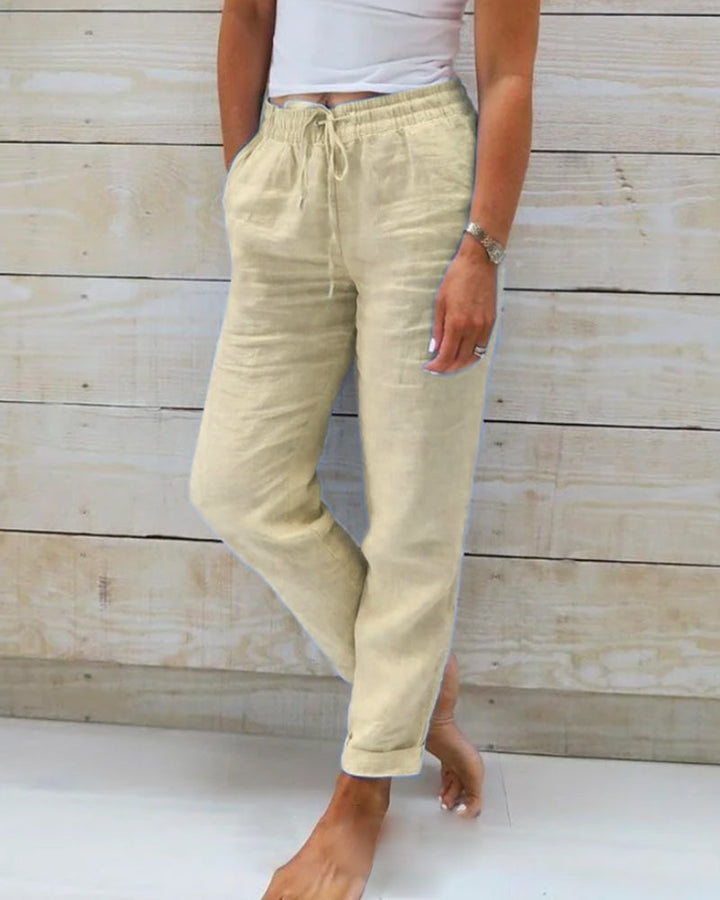 Addison™ - Cotton Linen Elasticated Trousers