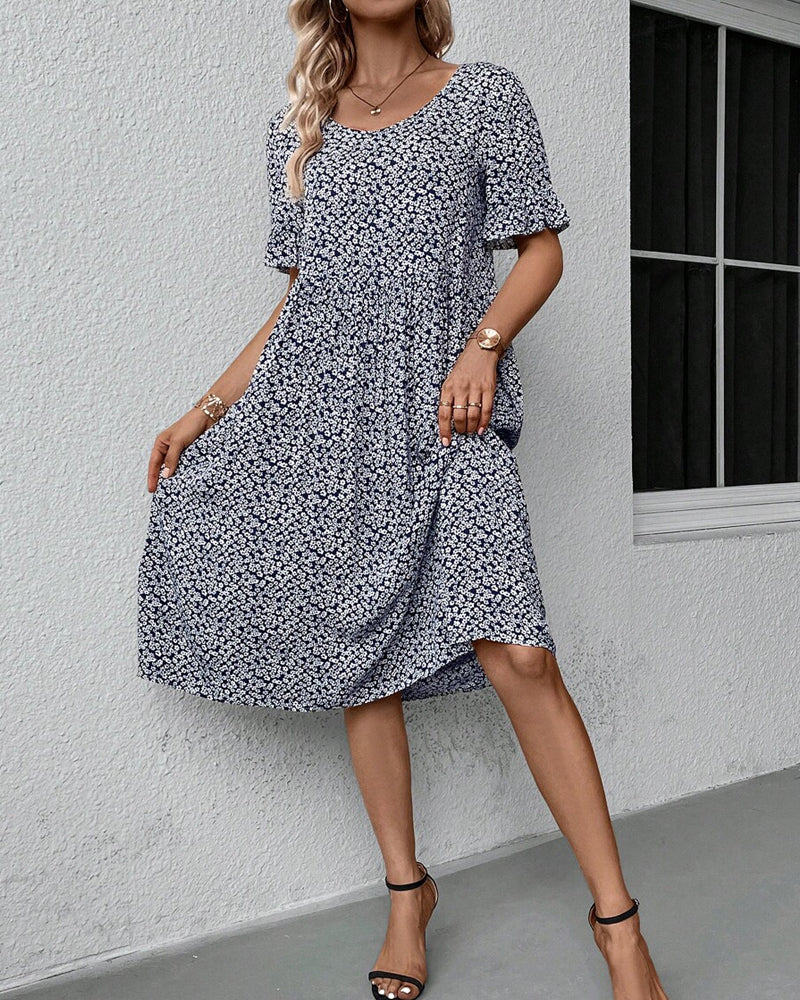 Blissful - Elegant Floral Midi Dress for Women