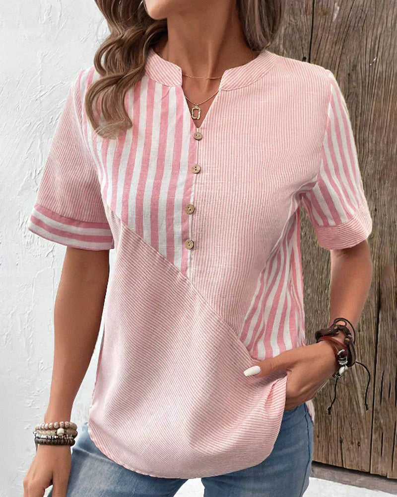 Chloe Stripe Linen Top