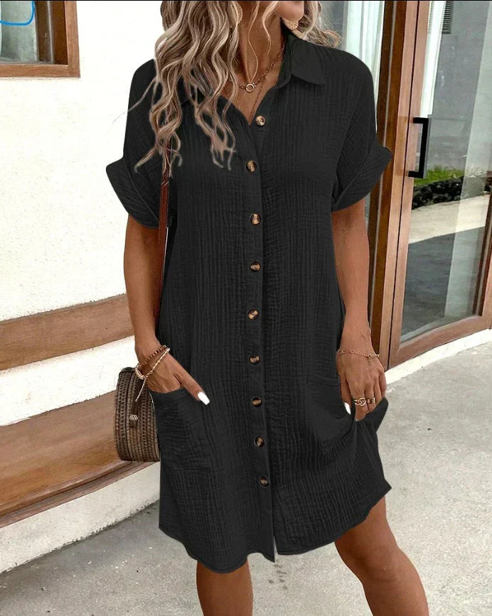 Isabelle™ - Stylish Button-Up Dress