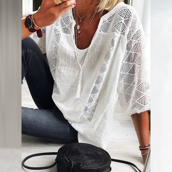 Rita™ | Boho Crochet-Detail Blouse